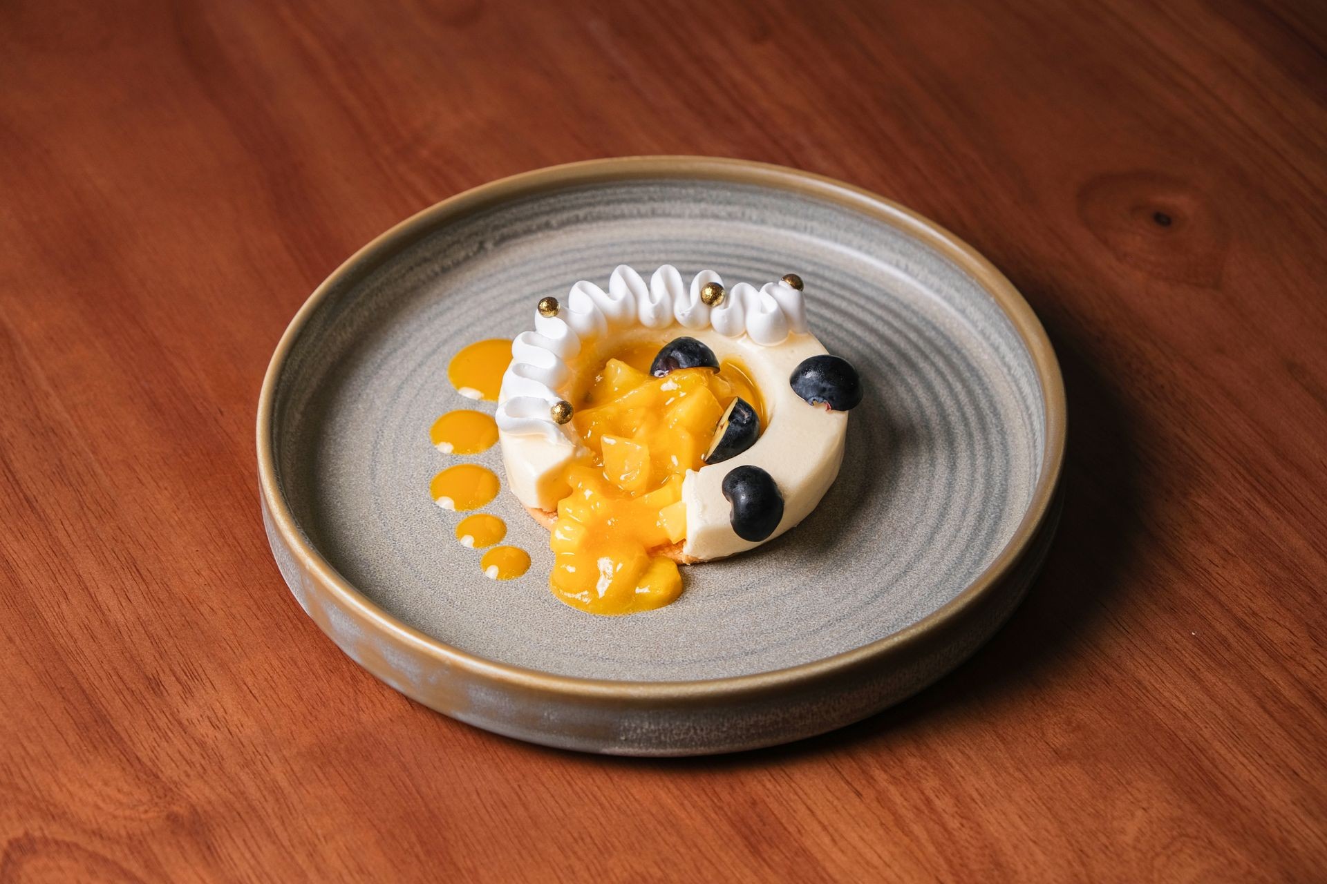 Gula Melaka Mousse With Mango Jelly