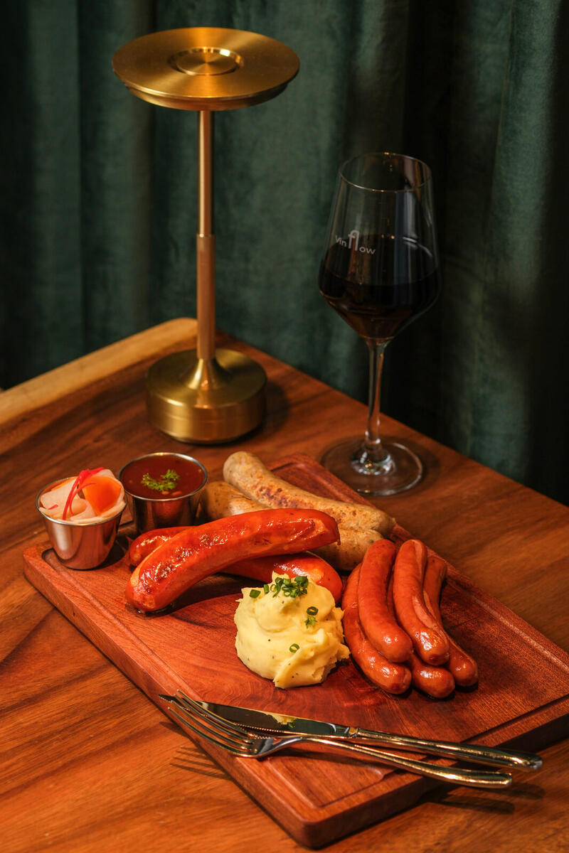 Trio sausage platter with mash