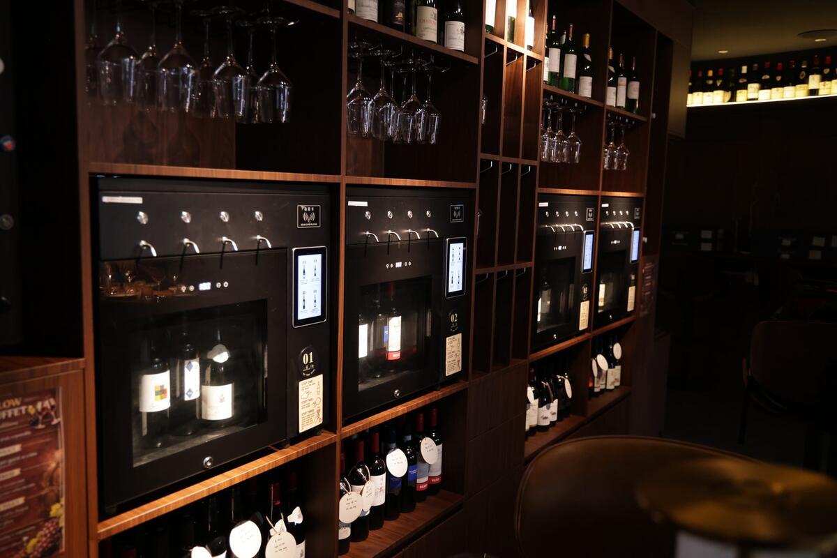 Wine taps at Vinflow Wine Bar & Bistro